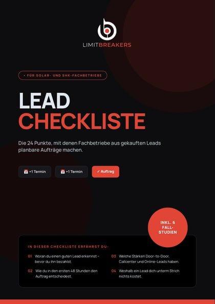 Die Lead-Checkliste für Fachbetriebe